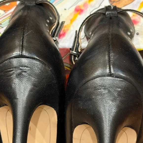 Sam Edelman Black Heels with Pointed Toe and Silver Studs - Picture 6 of 11